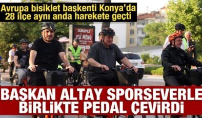 Avrupa bisiklet başkenti Konya’da Başkan Altay sporseverle birlikte pedal çevirdi