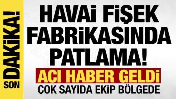 Havai fişek fabrikasında patlama: 1 ölü!