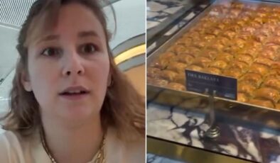 Havalimanında bir dilim baklavanın fiyatını görünce şaşkına döndü