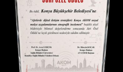 Konya AKOM’a uluslararası kongreden jüri özel ödülü