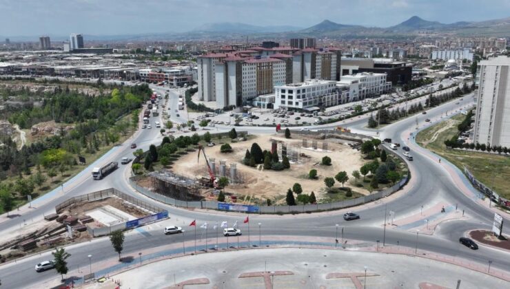 Konya Şehir Hastanesi tramvay hattında köprü çalışmaları hız kesmiyor