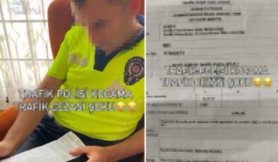 Meslektaşları affetmedi! Trafik polisi, eşinin yediği cezayı görünce şoke oldu