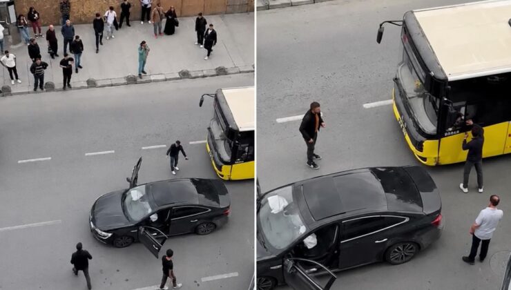 Önce başka otomobile sonra otobüse çarptı, aracının aldığı hasarı görünce sinirlerine hakim olamadı