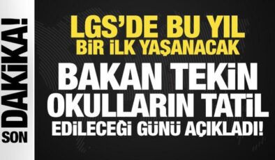 Son Dakika… Milli Eğitim Bakanı Yusuf Tekin açıkladı: Cuma günü okullar tatil edildi