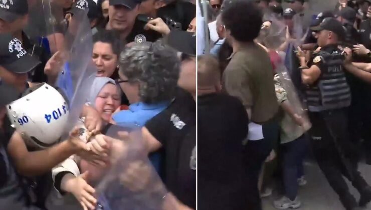 TBMM önünde basın açıklaması yapmak isteyen öğretmenlere polis müdahalesi
